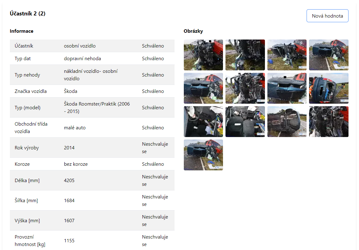 Detail nehody na webu katalog-poskozeni.cz